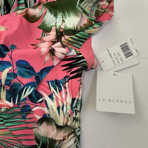 La Blanca Floral One-Piece Swimsuit Women’s 20W Pink Coral NWT - Picture 7 of 7